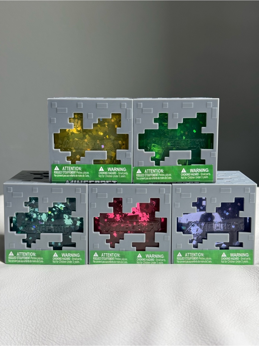 Minecraft Jelly Cube Complete Set 5 Squishy Squeeze Fidget Toys NEW SHIPS TODAY!